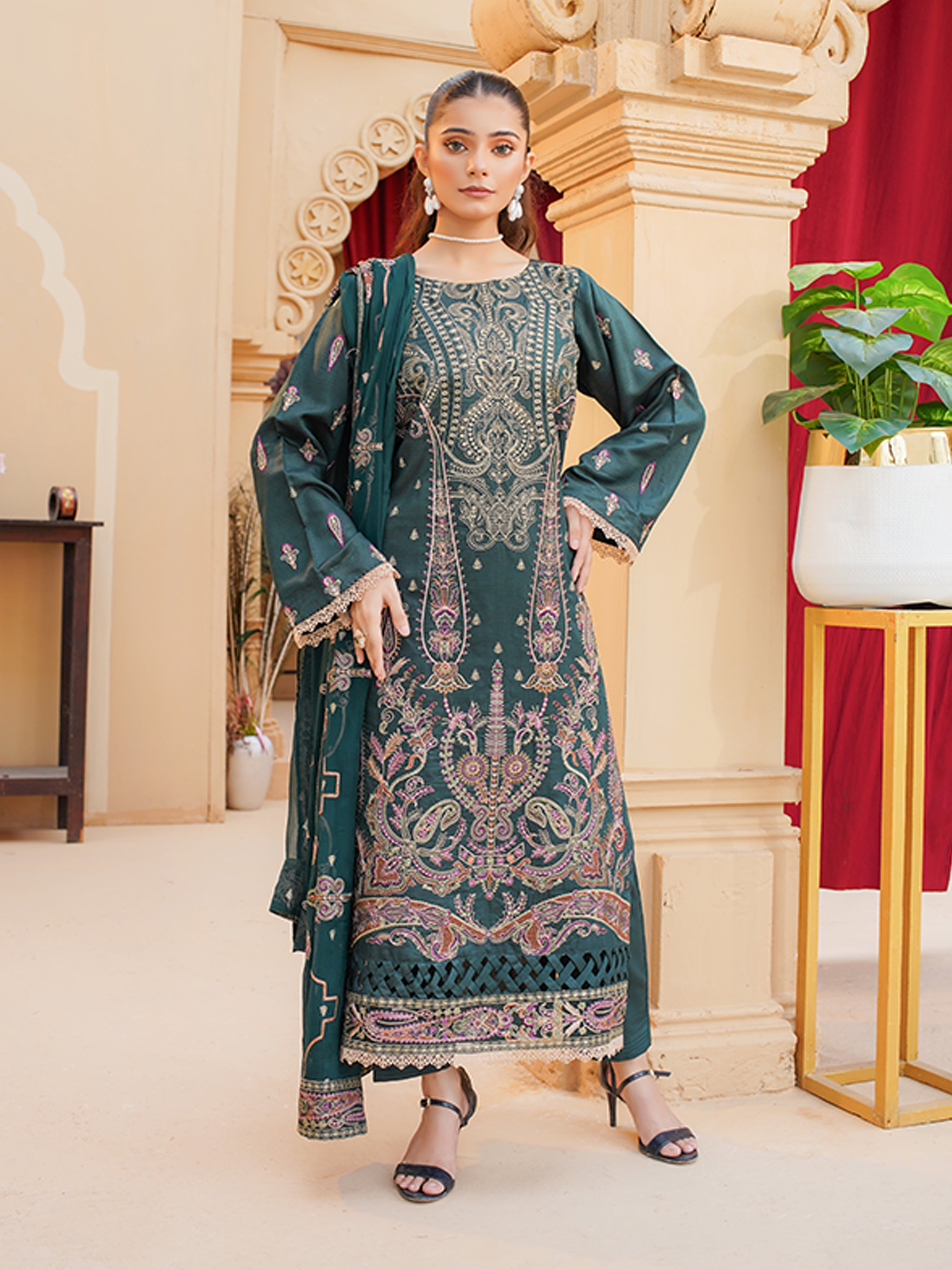 AFSANA 852-C (Unstitched Doria Viscose Collection)